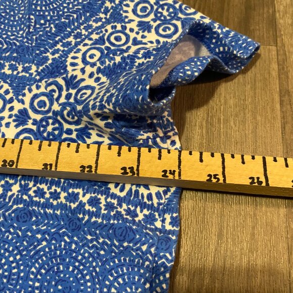 Talbots Petites Blue Tee Shirt Geometric Size 2Xp Short Sleeve - Picture 4 of 6